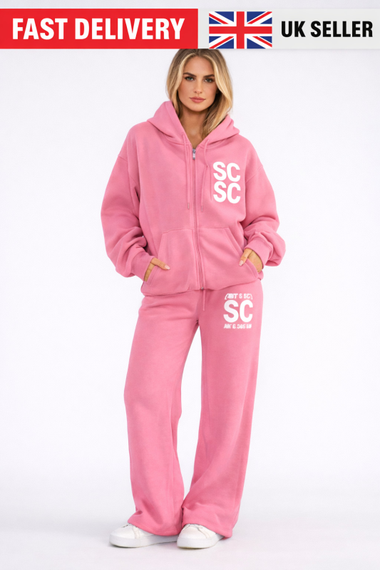 Women's Rose Pink New York 98 Hoodie & Wide-Leg Trouser Loungewear Set