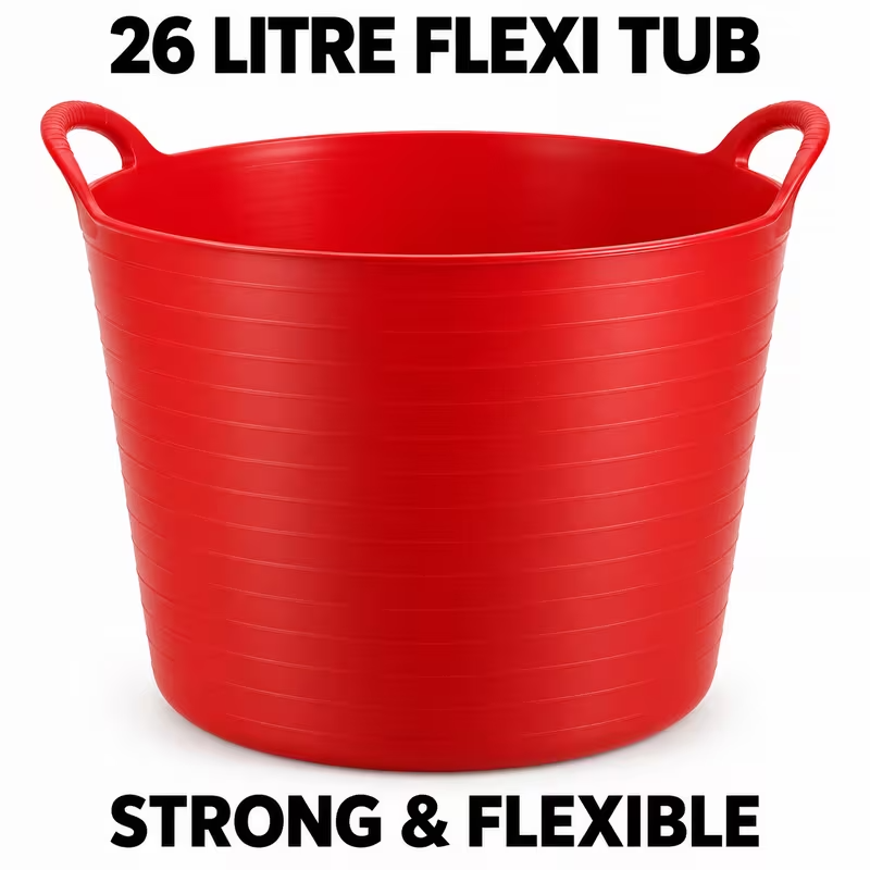 26L Flexible Storage Tub with Carry Handles