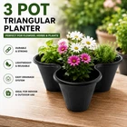 Stackable Strawberry Planter Trio - Outdoor Garden Plastic Plant Pots