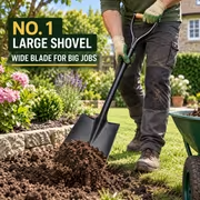 PHMPL Garden & Construction Shovel - Carbon Steel D-Handle