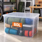 80L Extra Large Clear Storage Box with Lid