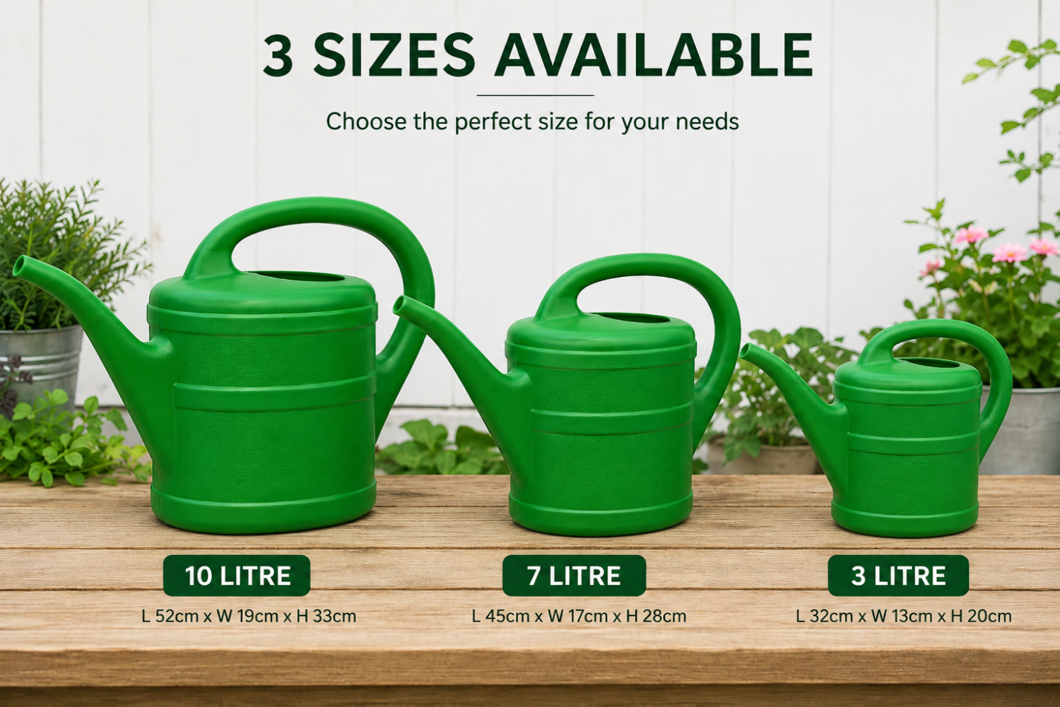 Plastic Watering Can 5L 7L 10L - Garden Water Sprayer for Indoor & Outdoor Plants