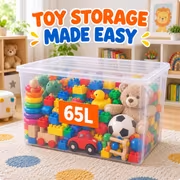 80L Extra Large Clear Storage Box with Lid