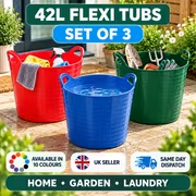 42L Flexi Tubs Set of 3 - Multipurpose Storage Baskets